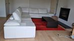 wit lederen hoeksalon, Huis en Inrichting, Ophalen, Gebruikt, Leer