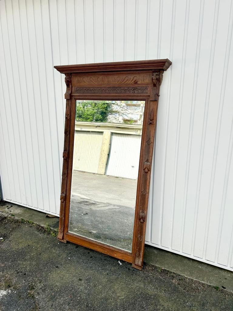 Miroir ancien trumeau biseauté 144 x 78 cm, Antiquités & Art, Enlèvement