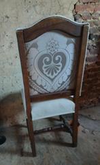 chaise garnie de lin et satin, Maison & Meubles, Enlèvement, Comme neuf, Autres couleurs, Bois