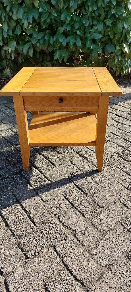 Blank Antiek / massief eiken tafel /bijzettafel/nachtkast, Gebruikt, Minder dan 100 cm, Hout, 50 tot 100 cm