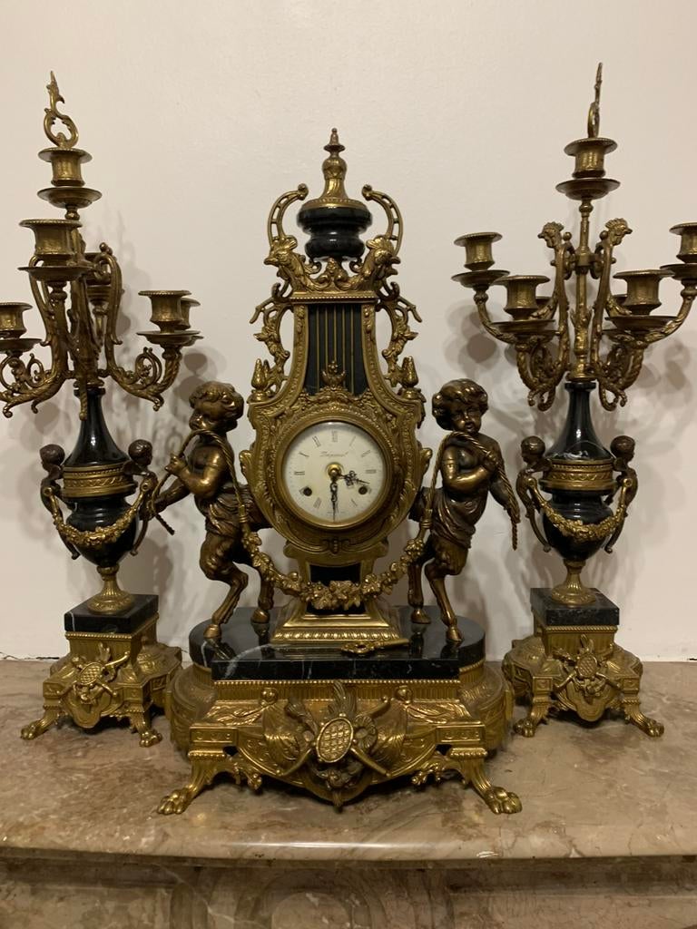 Garniture de cheminée, Antiquités & Art, Antiquités | Horloges, Enlèvement