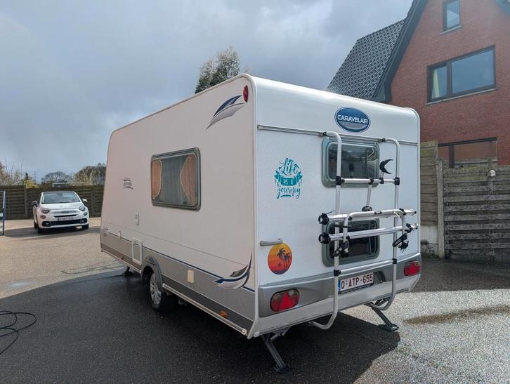 Caravelair Antares Luxe stapelbed mover fietsendragers, Caravans en Kamperen, Caravans, Bedrijf, tot en met 6, 750 - 1000 kg, Treinzit
