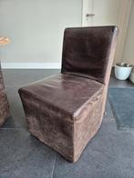 Eetkamerstoel, 6stuks, Huis en Inrichting, Stoelen, Ophalen, Gebruikt, Bruin, Leer