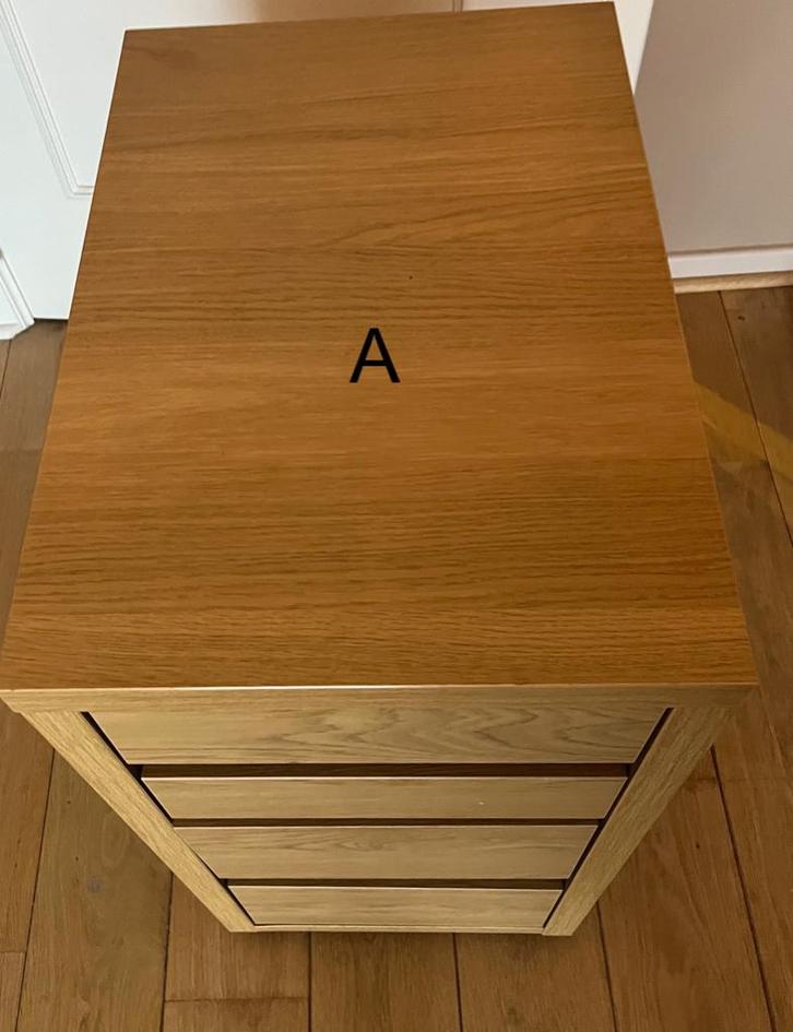 2  x BLOC 4 TIROIRS "MICKE" IKEA, Maison & Meubles, Bureaux, Comme neuf, Enlèvement