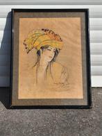 Technique mixte femme signe, Enlèvement ou Envoi