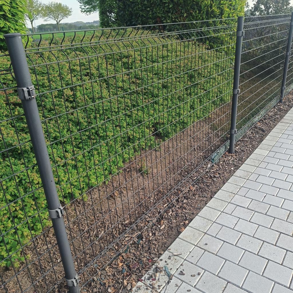 Draadpanelen bekaert 123 cm hoog 200 cm breed antraciet, Ophalen, Zo goed als nieuw, Overige materialen, Tuinhek