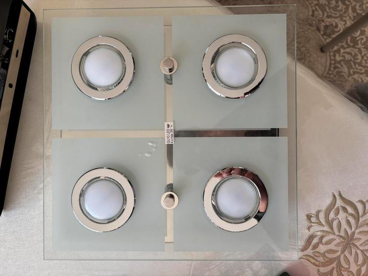 Moderne plafondlamp, Huis en Inrichting, Lampen | Hanglampen, Zo goed als nieuw, Glas, Ophalen