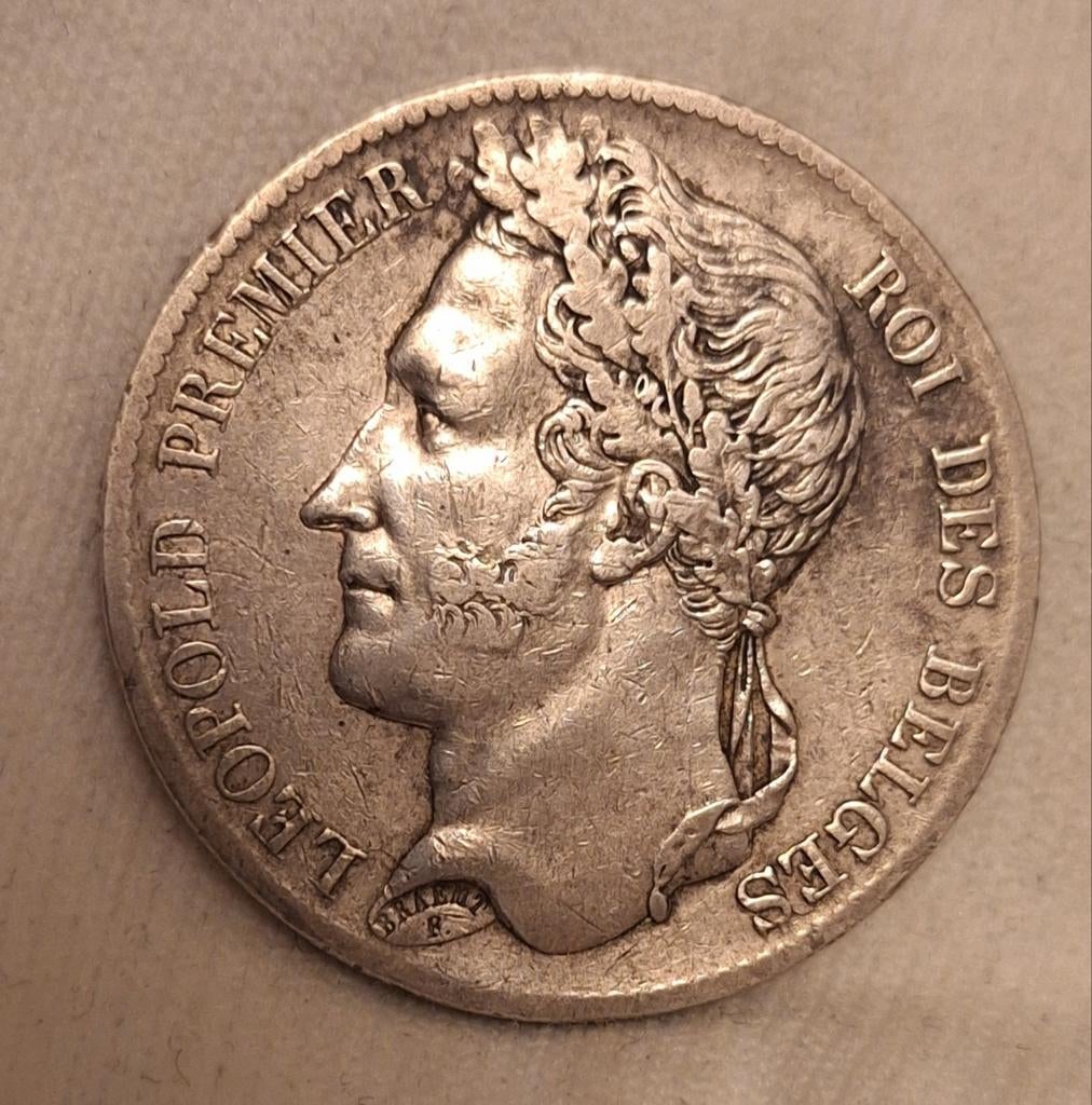 Francs 1833 Léopold I - Argent (900/1000) position B., Enlèvement ou Envoi, Belgique, Argent