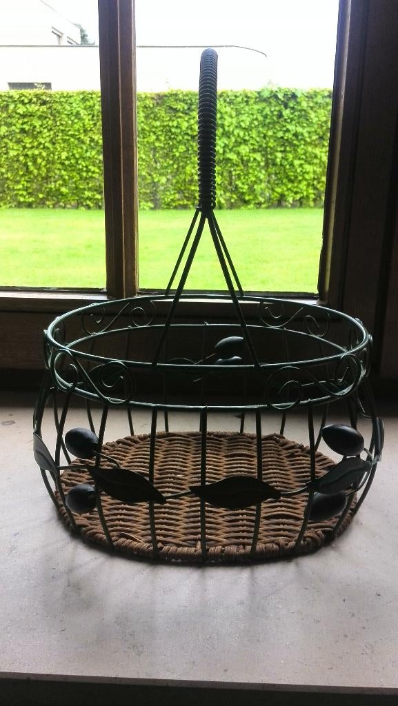 Corbeille métallique vintage — accessoire de décoration, Antiquités & Art, Enlèvement