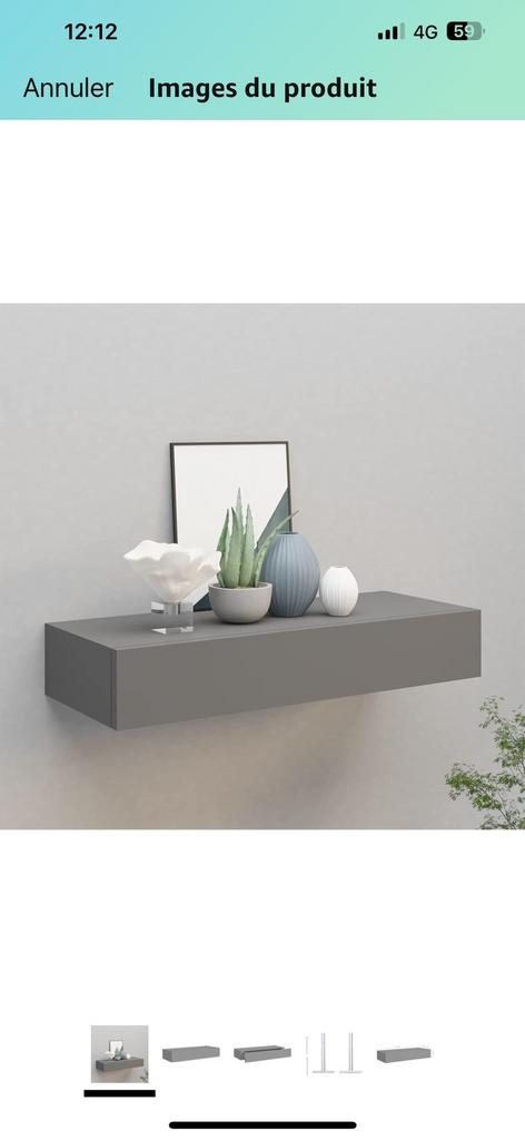 Étagère tiroir murale gris, Ophalen, Zo goed als nieuw