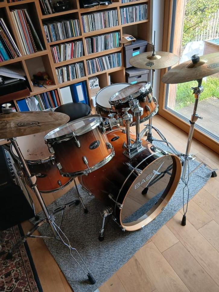 Basix drumstel, Musique & Instruments, Batteries & Percussions, Comme neuf, Autres marques, Enlèvement