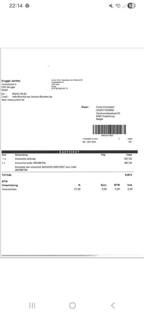 Waardebon juntoo, Huis en Inrichting, Ophalen