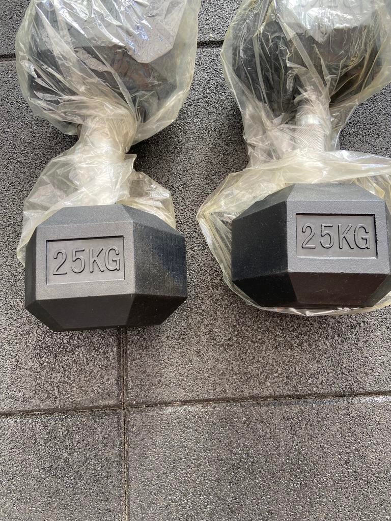 Hex dumbells 2 x 25 kg(nieuw), Sports & Fitness, Enlèvement, Neuf, Bras, Haltère
