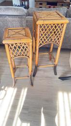 Sierkruk set van 2 bamboe krukken, Ophalen, Gebruikt, 60 tot 90 cm, Hout