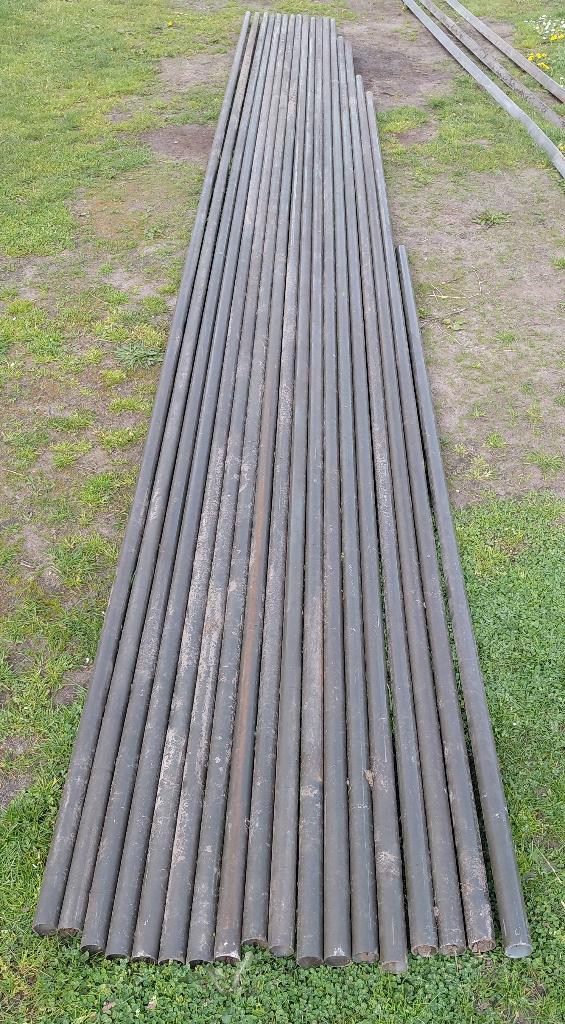 Verschillende lengtes gebruikte Groene hekwerk bovenbuis, Ophalen, Gebruikt, IJzer, Gaashekwerk