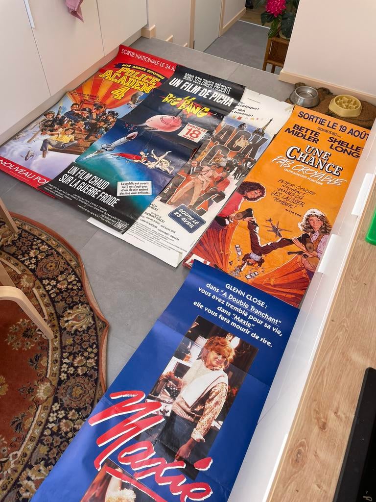 5 grote vintage retro film affiches, Collections, Posters & Affiches, Enlèvement, Comme neuf