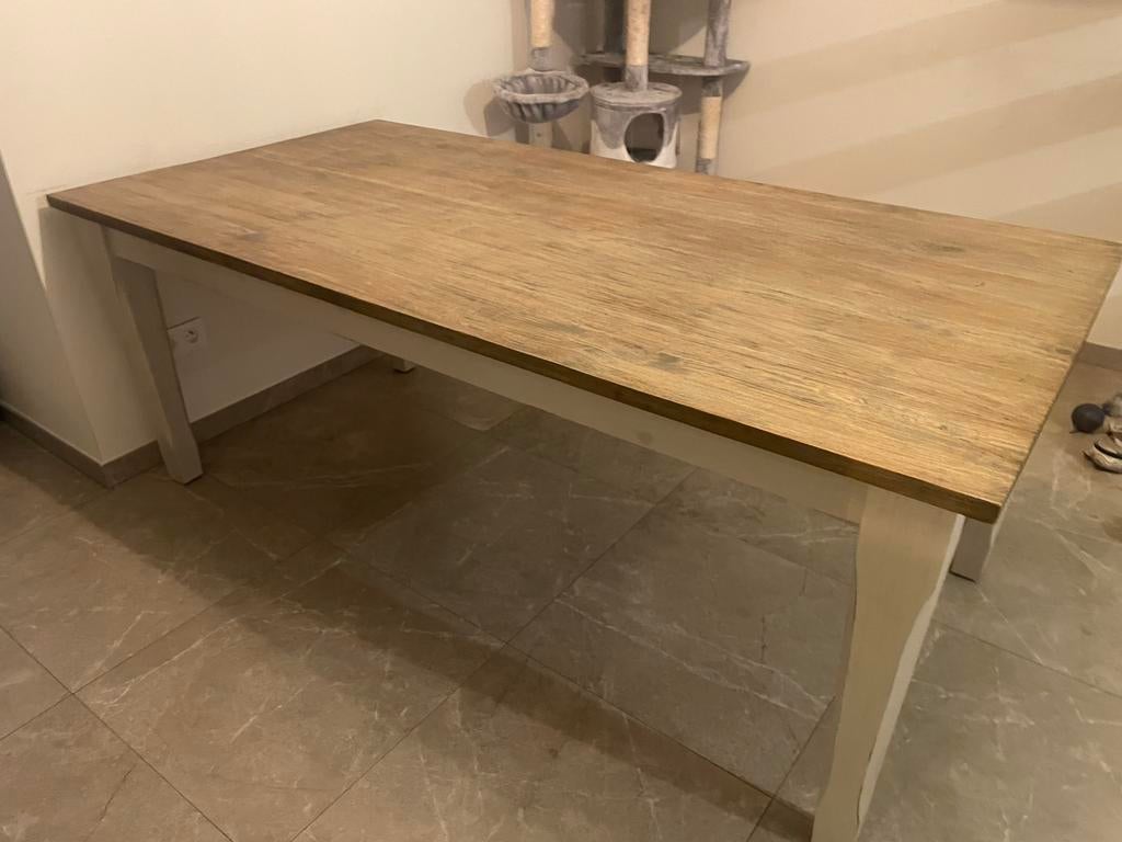Prachtige eiken landelijke eettafel 200x100, Huis en Inrichting, Ophalen, Gebruikt
