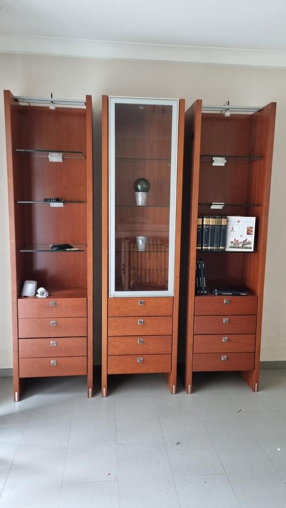 Boekenkast met lades uit 3 delen, Maison & Meubles, Armoires | Bibliothèques, Enlèvement, Avec tiroir(s)