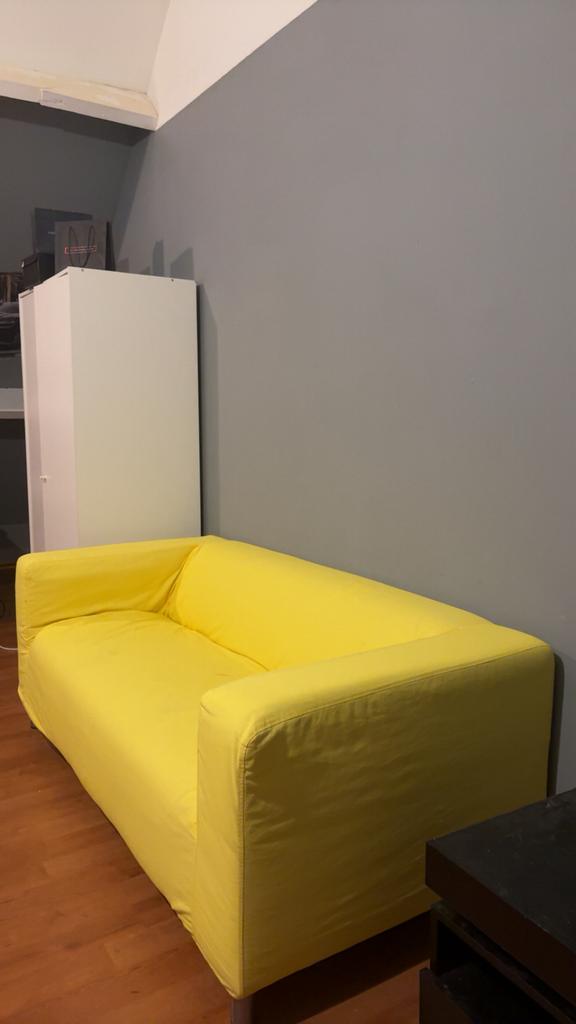 Gele zetel, Huis en Inrichting, Slaapkamer | Slaapbanken, Gebruikt, Overige kleuren, Tweepersoons, Ophalen of Verzenden