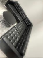 Fauteuils vrais cuire noire presque neuf, Enlèvement ou Envoi, Comme neuf, Cuir, Vrais cuire noire