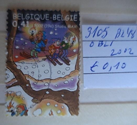 Belgique 3105 (O) BL48, Oblitéré, Sans enveloppe, Affranchi, Envoi
