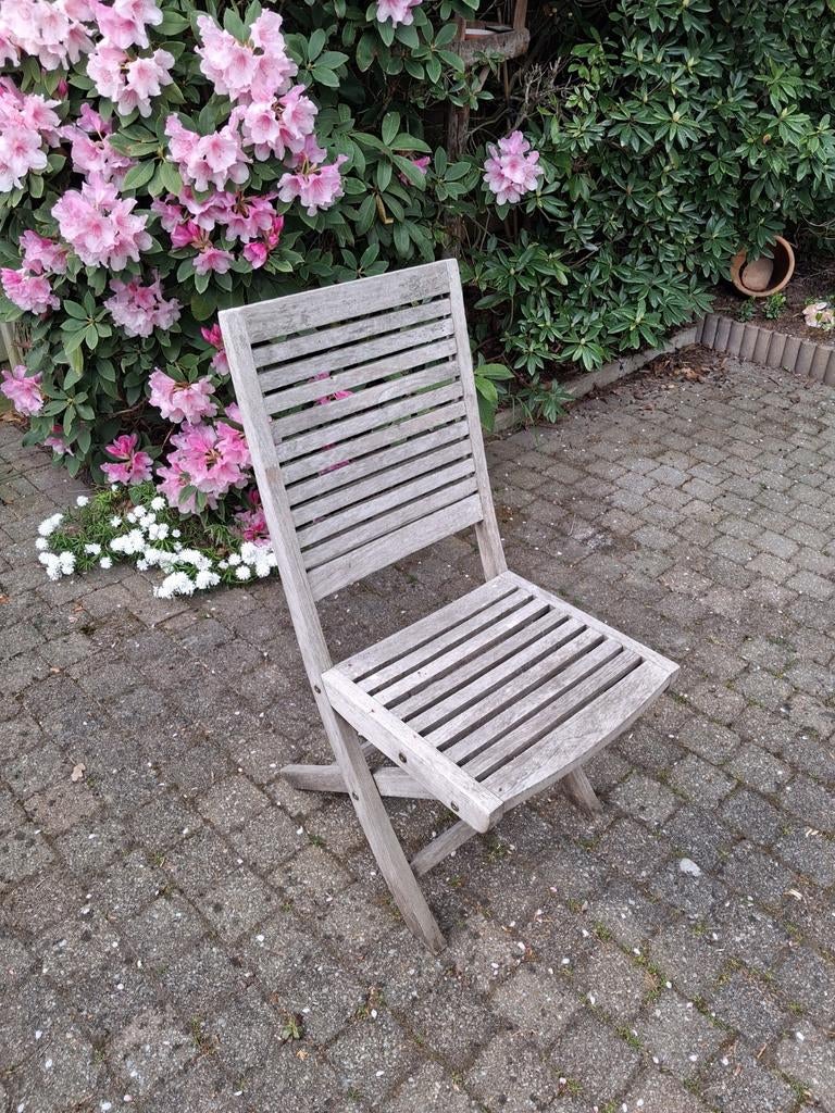 Tuinset met 8 stoelen, Ophalen, Gebruikt, Hout, Verstelbaar