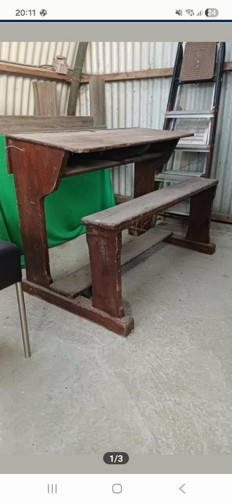 Antiek Houten lessenaar houten bureau, Ophalen, Gebruikt