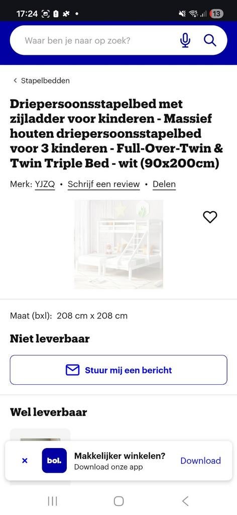 Stapelbed hoor 3 kindjes, Enlèvement ou Envoi, Lits superposés