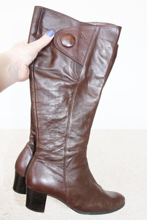 Schitterende Leren Helioform Laarzen 30 (Maat XL 6/39) €45,-, Kleding | Dames, Schoenen, Zo goed als nieuw, Hoge laarzen, Bruin