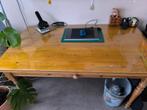 Eettafel in grenen met glazenblad, Huis en Inrichting, Ophalen, Gebruikt