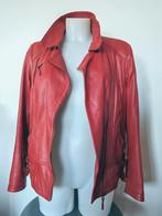 Veste en cuir de mouton rouge femme Style motard biker 42, Kleding | Dames, Jassen | Zomer, Ophalen of Verzenden, Zo goed als nieuw