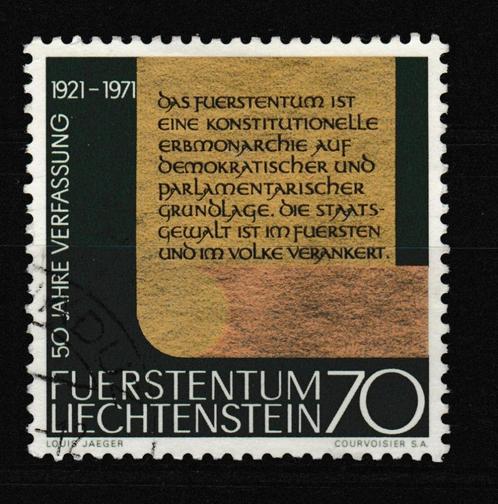 Liechtenstein 1971 Constitution du 50e anniversaire 70R esta, Timbres & Monnaies, Timbres | Europe | Autre, Affranchi, Autres pays