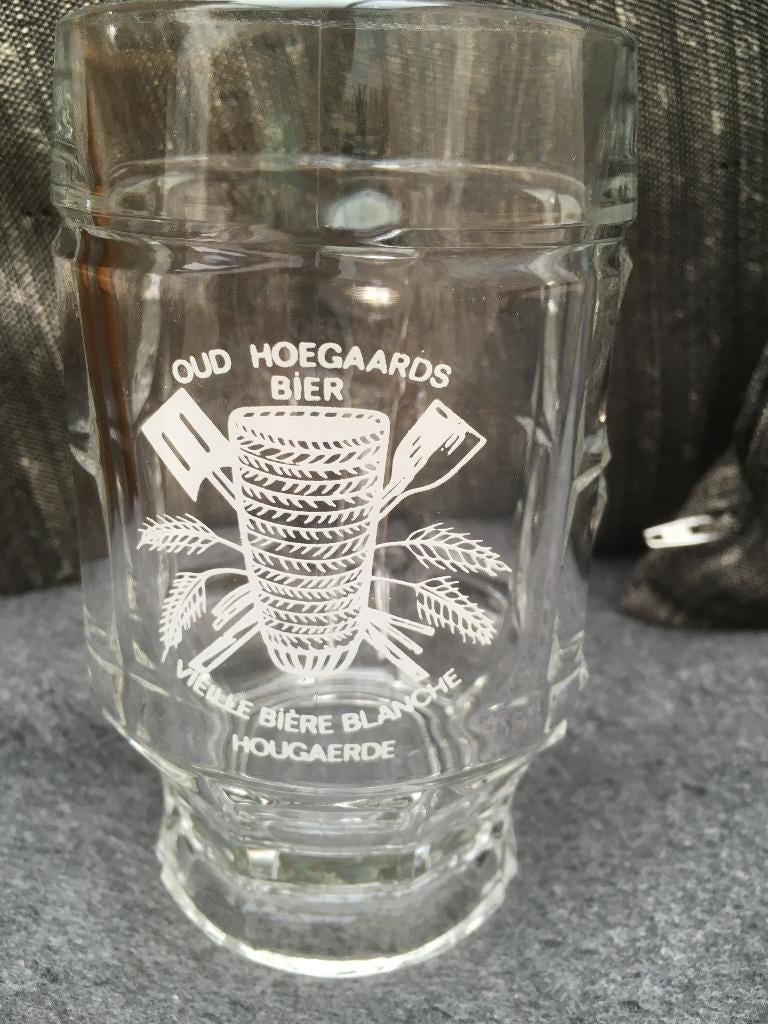 Oud Hoegaards Bier. Vieille Bière Blanche Hougaerde.Aantal 3, Collections, Verres & Petits Verres, Comme neuf, Verre à bière, Enlèvement ou Envoi