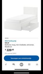 Bedframe ikea MALM, Huis en Inrichting, Slaapkamer | Bedden, Ophalen, 90 cm, Eenpersoons, Wit