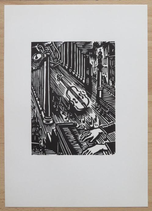 Houtsnede van Frans Masereel: LUIK: Montagne de Bueren, Antiek en Kunst, Kunst | Etsen en Gravures, Verzenden