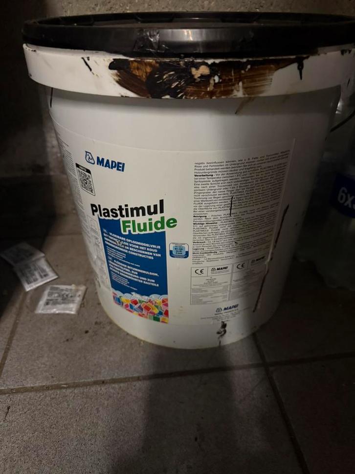 Plastimul mapei waterdicht, Doe-het-zelf en Bouw, Verf, Beits en Lak, Zo goed als nieuw, 10 tot 15 liter, Zwart, Ophalen