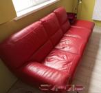 Divan en cuir de couleur rouge, Ophalen, Gebruikt, Minder dan 75 cm, Driepersoons