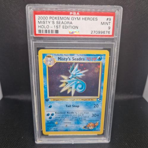 Misty's Seadra Holo 1st Edition Gym Heroes PSA 9, Hobby en Vrije tijd, Verzamelkaartspellen | Pokémon, Zo goed als nieuw, Ophalen of Verzenden
