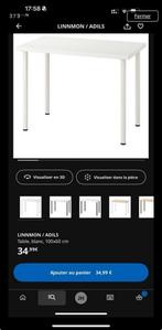 Bureau ikea linnmon/adils blanc, Huis en Inrichting, Ophalen, Gebruikt, Bureau