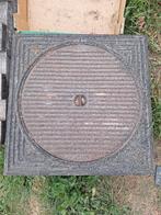 Gietijzeren putdeksel 48 x 48 voor buis van 400, Doe-het-zelf en Bouw, Buizen en Afvoer, Ophalen, Gebruikt
