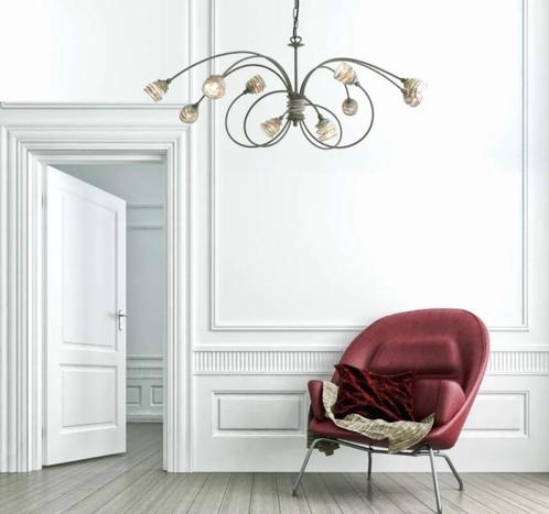 Landelijk design plafondkroonluchter van een Italiaanse merk, Huis en Inrichting, Lampen | Kroonluchters, Zo goed als nieuw, Hout