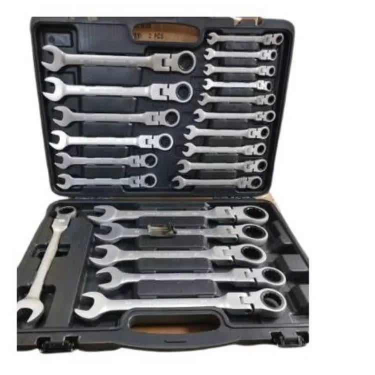 Nieuwe ringratel steeksleutel set 22 delig Chrome Vanadium, Auto diversen, Autogereedschap, Nieuw, Ophalen of Verzenden