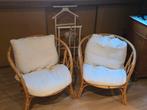 Fauteuil en rotin vintage, Tuin en Terras, Ophalen, Zo goed als nieuw, Rotan