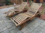 2 tuinligzetels, Tuin en Terras, Ligbedden, Ophalen, Gebruikt, Hout