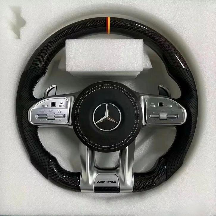 Mercedes carbon stuur compleet geel leer AMG, Auto-onderdelen, Besturing, Mercedes-Benz, Nieuw, Ophalen of Verzenden