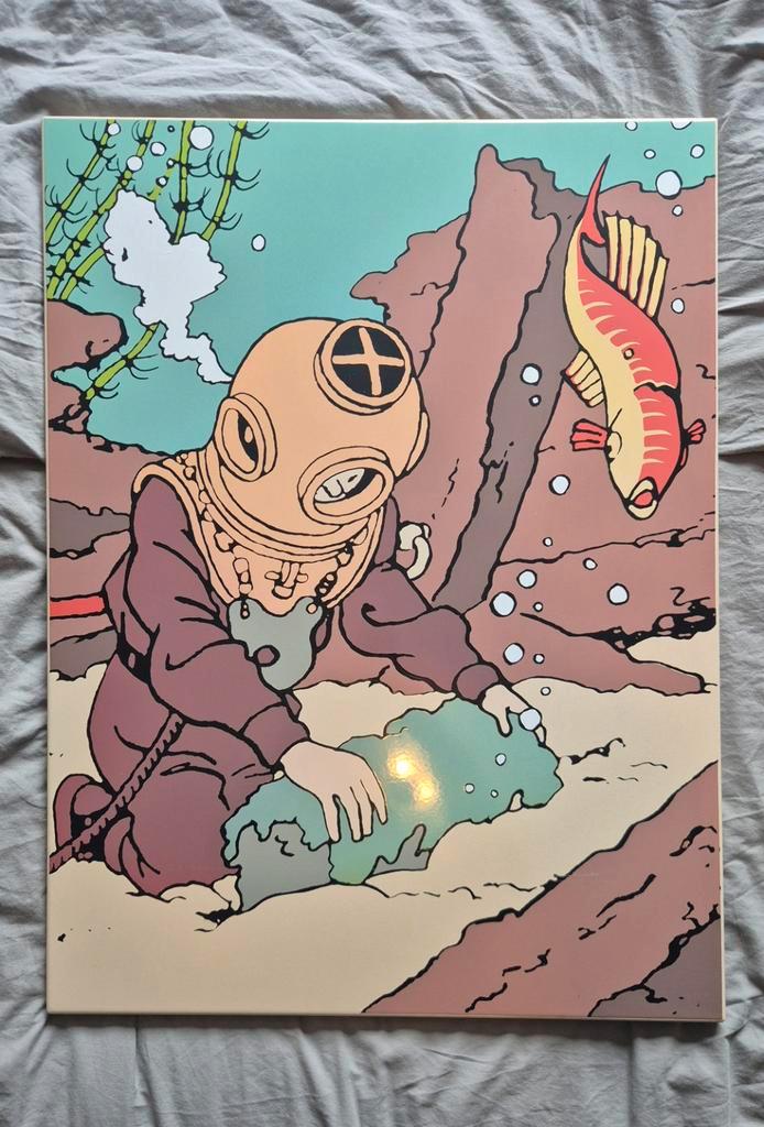 Tintin plaque emaille Rackham no Leblon Fariboles Aroutcheff, Collections, Personnages de BD, Comme neuf, Image, Affiche ou Autocollant