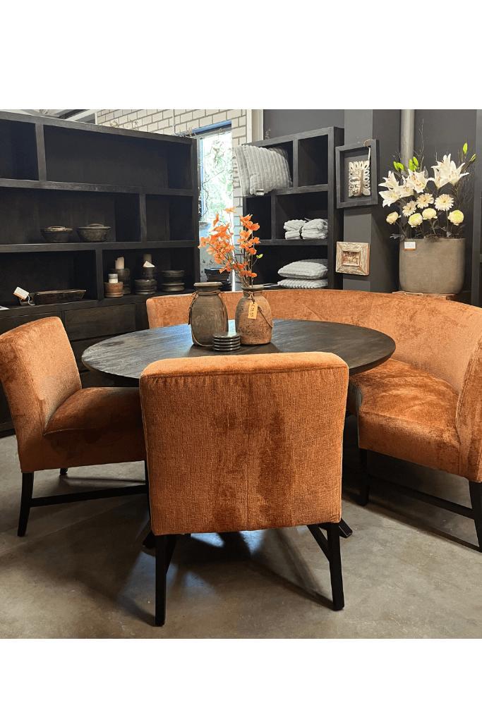 ronde eettafelbank 240 +2 stoelen, Huis en Inrichting, Stoelen, Nieuw, Vijf, Zes of meer stoelen, Stof, Ophalen of Verzenden