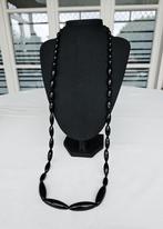 Lange ketting met zwarte kralen, Bijoux, Sacs & Beauté, Colliers, Noir, Utilisé, Enlèvement ou Envoi