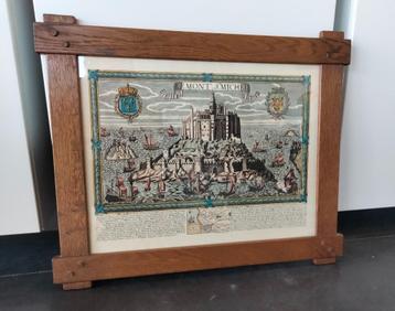 Eikenhouten schilderij „Le Mont St Michel” 62 X 52 cm beschikbaar voor biedingen