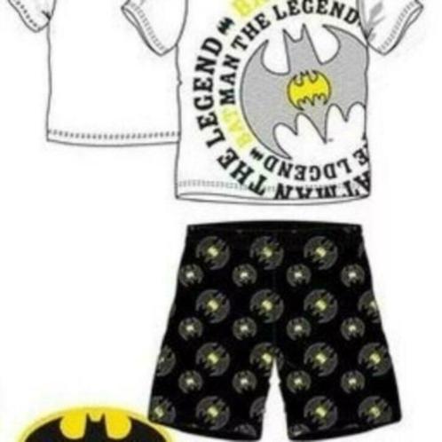 Batman Shortama - Wit/Zwart - Maat 98 - 104 - 116 - 128, Enfants & Bébés, Vêtements enfant | Taille 116, Neuf, Garçon, Vêtements de nuit ou Sous-vêtements